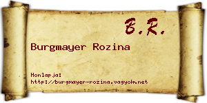 Burgmayer Rozina névjegykártya